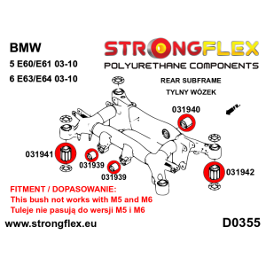 Strongflex BMW E60/E61/E63 Achteras rubberset SPORT – 036245A