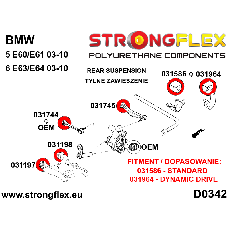 Strongflex BMW E60/E61/E63 Complete ophangrubberset SPORT – 036248A 3 Strongflex BMW E60/E61/E63 Complete ophangrubberset SPORT – 036248A - Image 3