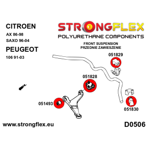 Strongflex Peugeot Voorste stabilisatorrubber SPORT – 051829A