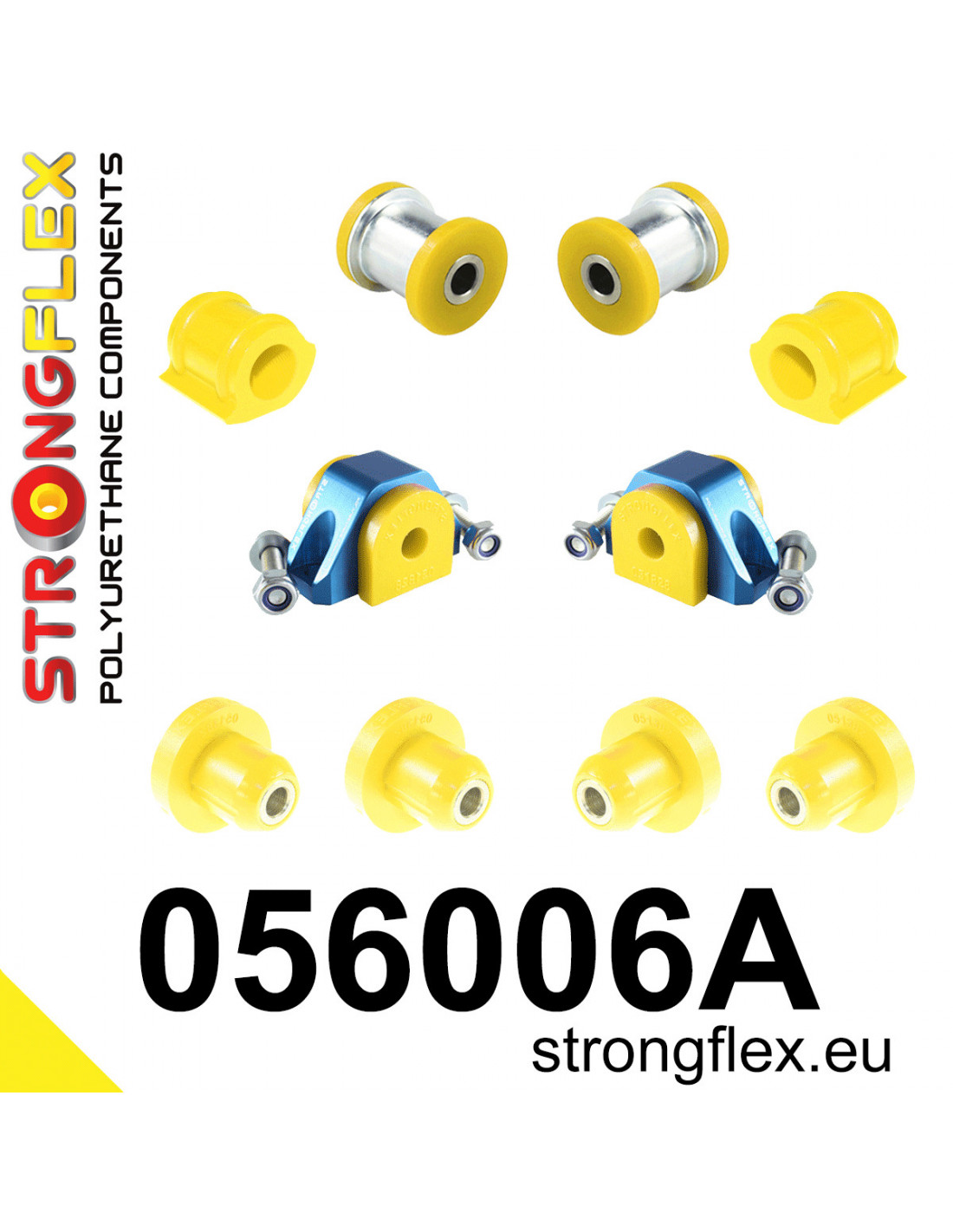 Strongflex Citroën / Peugeot Vooras- en achteras-subframe rubberset SPORT – 056006A 1 Strongflex Citroën / Peugeot Vooras- en achteras-subframe rubberset SPORT – 056006A