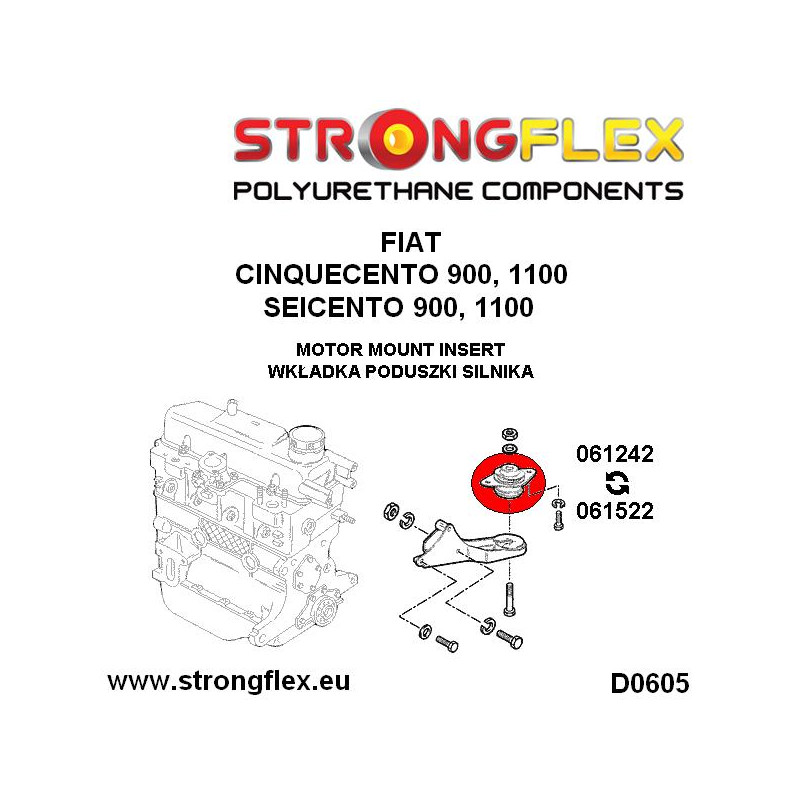 Strongflex Fiat Cinquecento / Seicento Inzet Motorophanging SPORT – 061242A 3 Strongflex Fiat Cinquecento / Seicento Inzet Motorophanging SPORT – 061242A – Image 3
