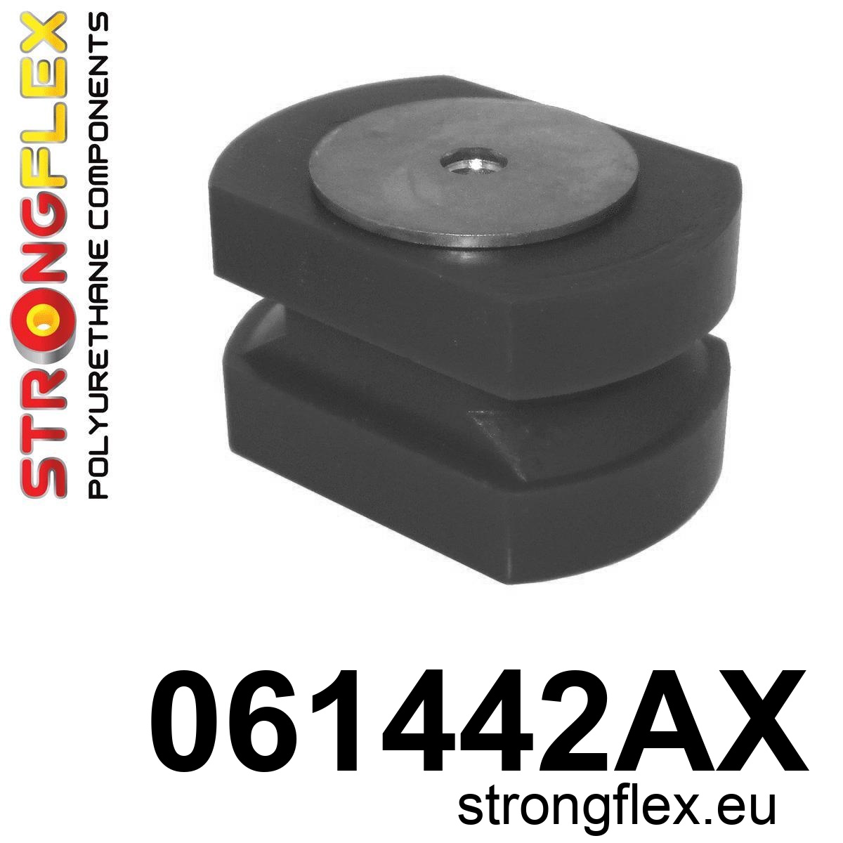 Strongflex Fiat Cinquecento / Seicento Engine mount insert (timing side) SPORT BLACK – 061442AX 1 Strongflex Fiat Cinquecento / Seicento Inzet Motor bevestiging (Steuerzijde) SPORT ZWART – 061442AX