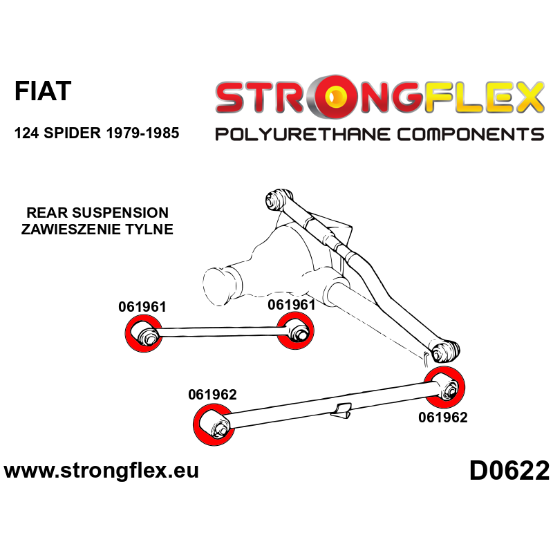 Strongflex Fiat 124 Rubber onderste draagarm achter SPORT – 061962A 2 Strongflex Fiat 124 Rubber onderste draagarm achter SPORT – 061962A – Bild 2