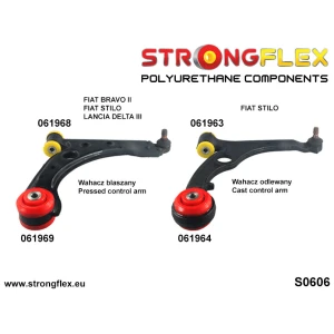 Strongflex Fiat Stilo Vooras draagarm achterste rubber SPORT ZWART – 061964AX