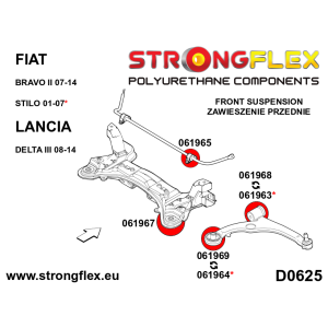 Strongflex Fiat / Lancia Vooras draagarm achterste rubber – 061969B
