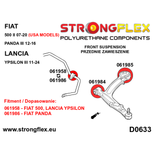 Strongflex Fiat / Lancia Vooras draagarm rubber voor – 061984B
