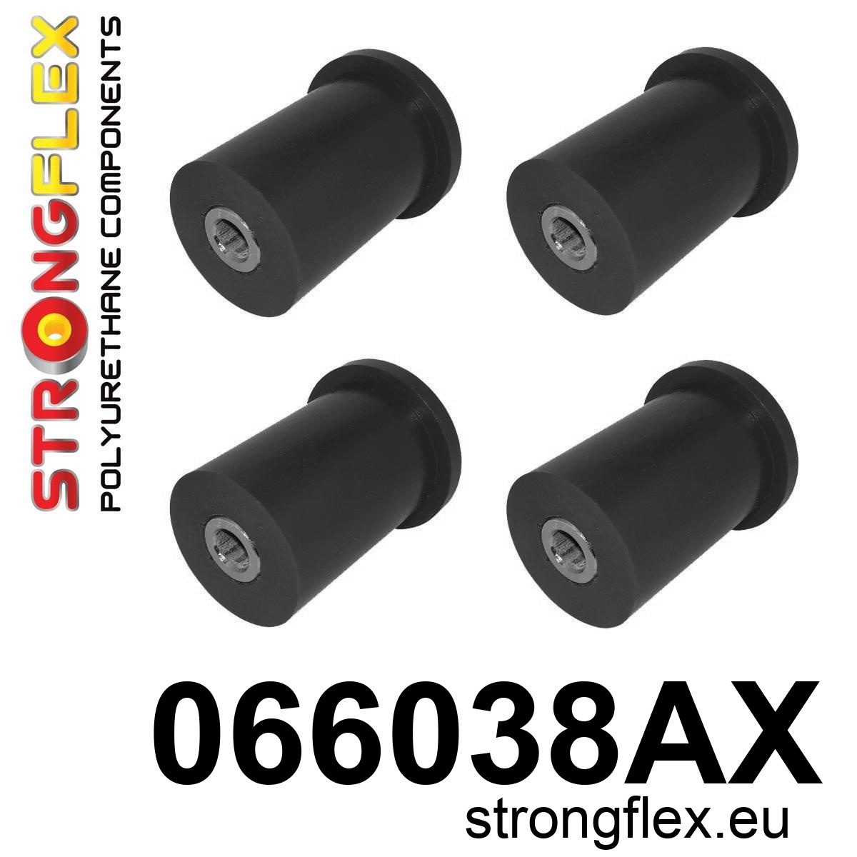 Strongflex Fiat Cinquecento / Panda / Seicento Polyurethaan rubberset achteras beide draagarm SPORT ZWART – 066038AX 2 Strongflex Fiat Cinquecento / Panda / Seicento Polyurethaan rubberset achteras beide draagarm SPORT ZWART – 066038AX
