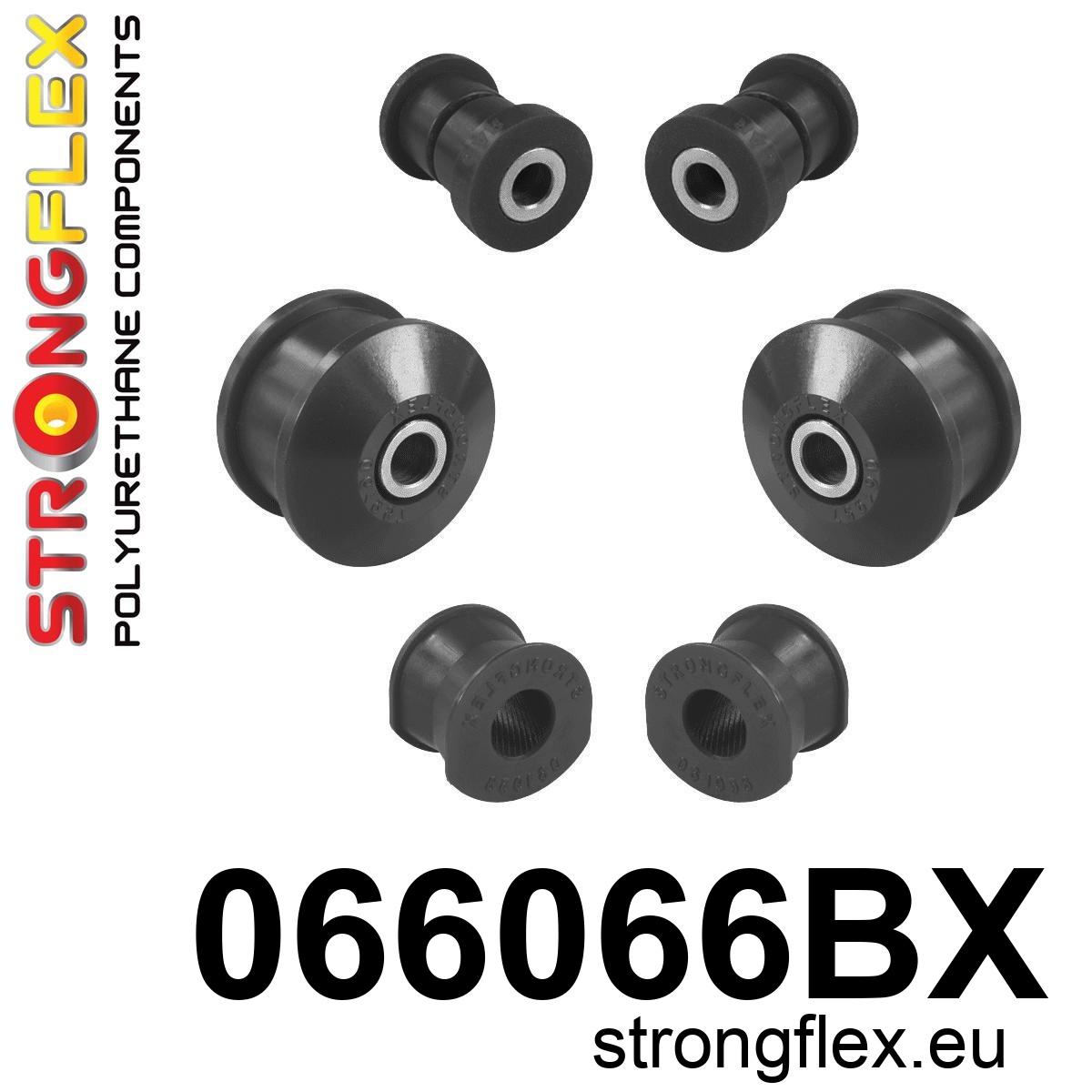Strongflex Fiat / Ford / Lancia Vooras rubberset ZWART – 066066BX 2 Strongflex Fiat / Ford / Lancia Vooras rubberset ZWART – 066066BX