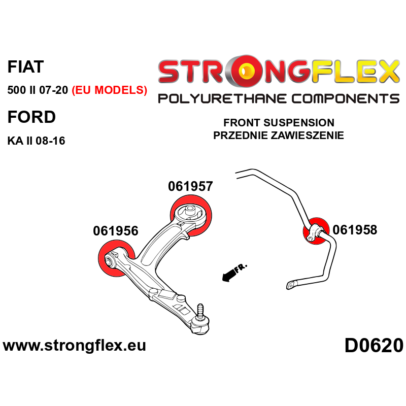Strongflex Fiat / Ford / Lancia Vooras rubberset – 066066B 2 Strongflex Fiat / Ford / Lancia Vooras rubberset – 066066B – Bild 2