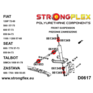 Strongflex Fiat 126P Complete ophangrubberset SPORT – 066085A