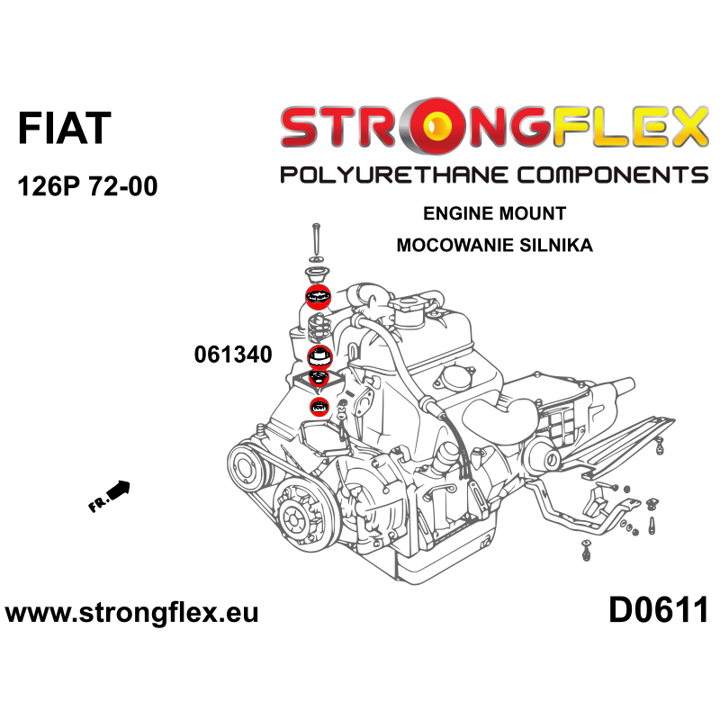 Strongflex Fiat 126P Complete ophangrubberset – 066085B 4 Strongflex Fiat 126P Complete ophangrubberset – 066085B – Bild 4