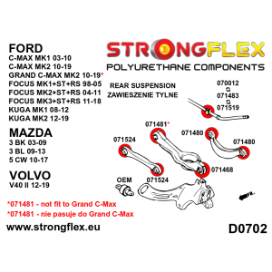 Strongflex Ford / Mazda / Volvo Achterste binnenste onderste draagarm rubber – 071481B