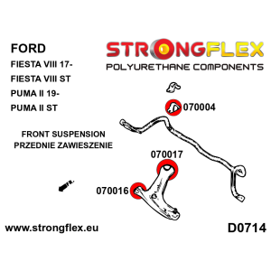 Strongflex Ford Fiesta / Puma Vooras- en achteras-subframe rubberset SPORT – 076169A