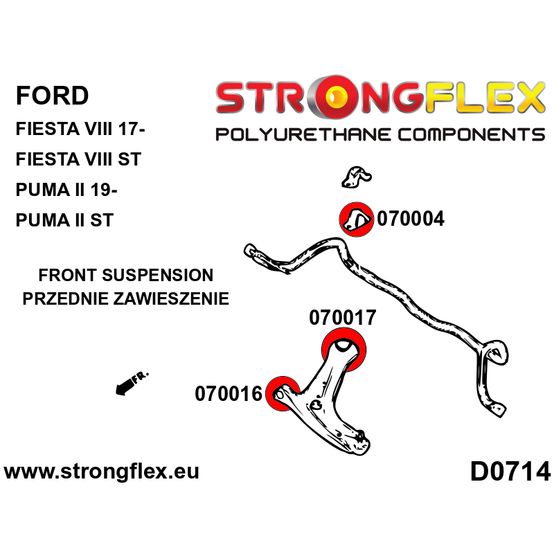 Strongflex Ford Fiesta / Puma Complete ophangrubberset – 076170B 2 Strongflex Ford Fiesta / Puma Complete ophangrubberset – 076170B – Bild 2