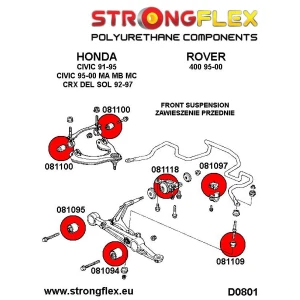 Strongflex Acura / Honda Rubber vooras bovenste driehoeksdraagarm SPORT – 081100A