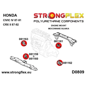 Strongflex Honda CRX / Civic / Concerto Engine mount inserts right side – 081163B