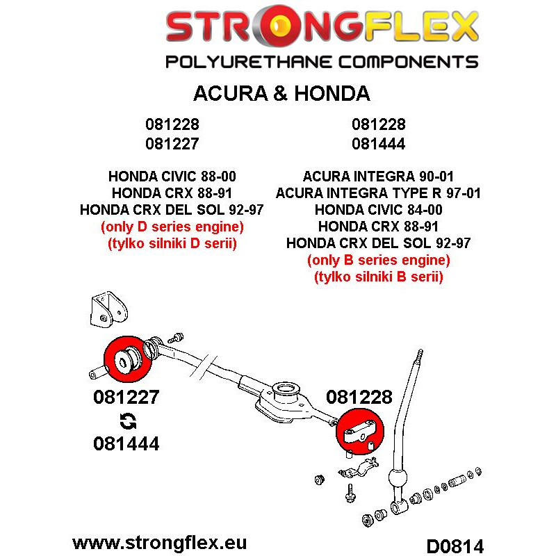 Strongflex Acura / Honda Versnellingspook-verlenging bevestiging – 081228B 2 Strongflex Acura / Honda Versnellingspook-verlenging bevestiging – 081228B – Bild 2