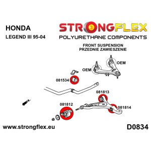 Strongflex Acura / Honda Voorste/achterste stabilisatorrubber SPORT ZWART – 081534AX