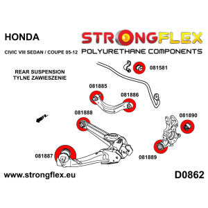 Strongflex Acura / Honda Vooras voorste draagarm rubber ZWART – 081572BX