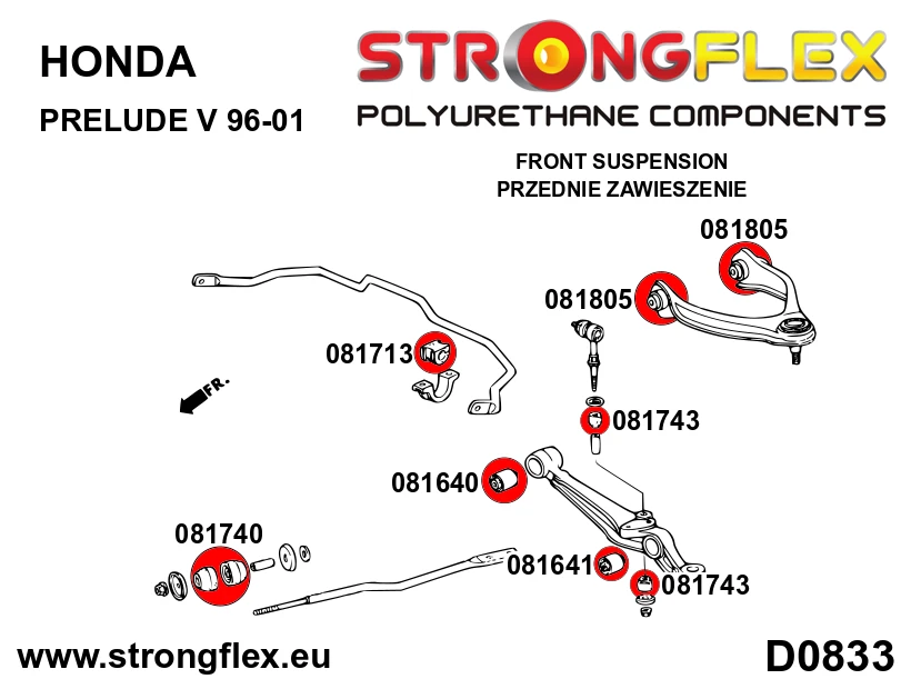Strongflex Honda Accord / Odyssey / Prelude Vooras onderster draagarm binnenste rubber SPORT – 081640A 3 Strongflex Honda Accord / Odyssey / Prelude Vooras onderster draagarm binnenste rubber SPORT – 081640A - Afbeelding 3