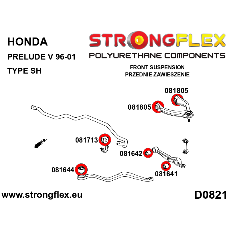 Strongflex Honda Prelude Vooras onderster draagarm binnenste rubber (Modell SH) SPORT – 081642A 2 Strongflex Honda Prelude Vooras onderster draagarm binnenste rubber (Modell SH) SPORT – 081642A - Image 2