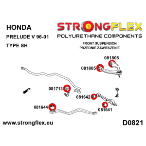 Strongflex Honda Prelude Vooras onderster draagarm binnenste rubber (Modell SH) – 081642B