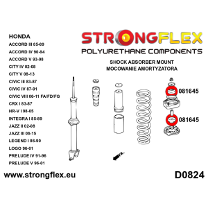 Strongflex Honda Accord / CRX / City Achterste schokdemper-bovenlager rubber SPORT – 081645A