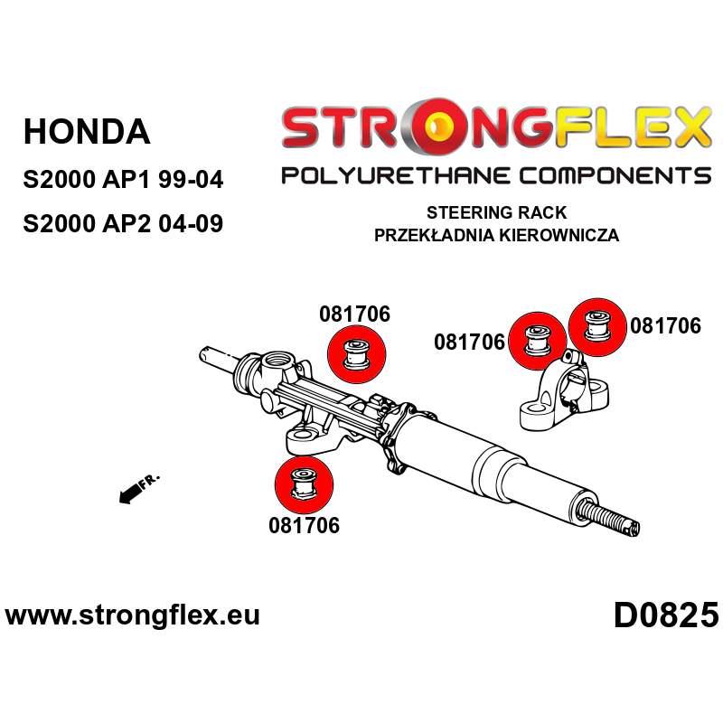 Strongflex Acura / Honda Rubber stuurhuis bevestiging SPORT – 081706A 2 Strongflex Acura / Honda Rubber stuurhuis bevestiging SPORT – 081706A - Afbeelding 2