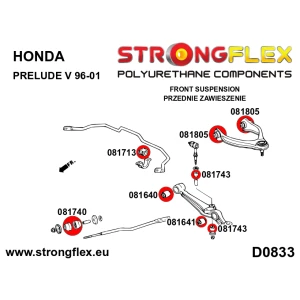 Strongflex Honda Accord / Legend / Prelude Voorste / achterste stabilisator rubber SPORT ZWART – 081713AX