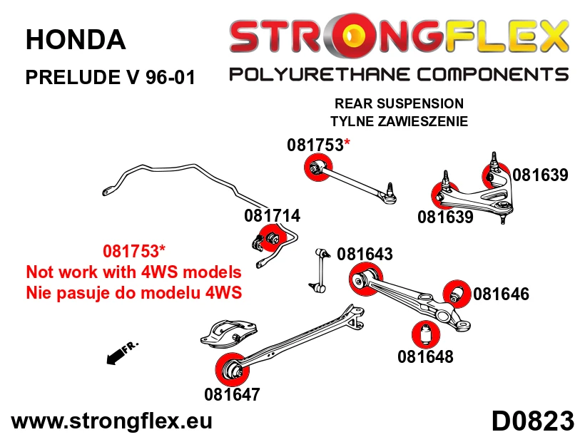 Strongflex Honda Prelude Achterste stabilisatorrubber – 081714B 3 Strongflex Honda Prelude Achterste stabilisatorrubber – 081714B – Image 3
