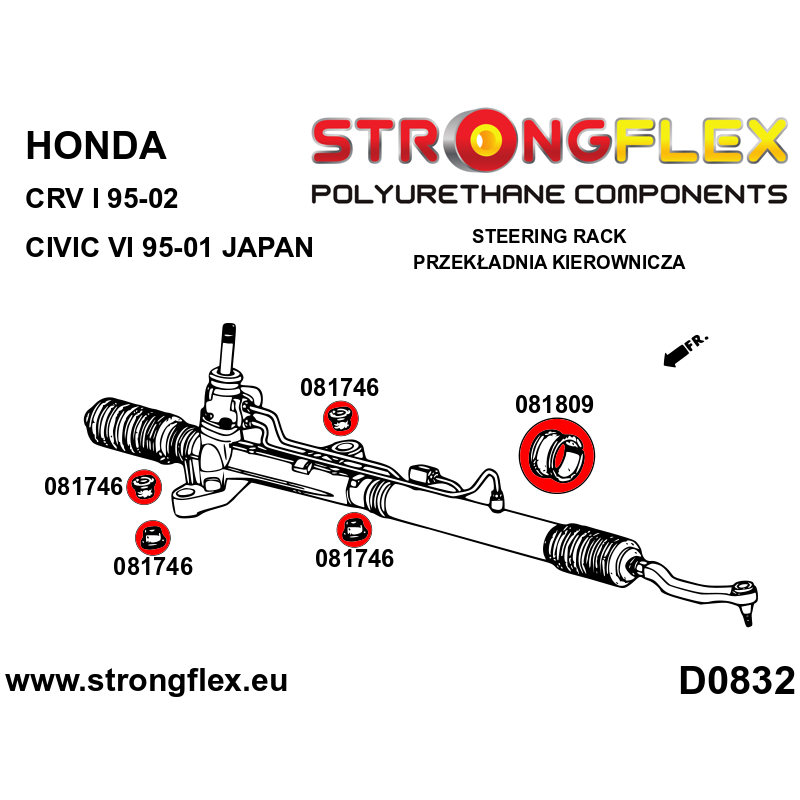 Strongflex Honda CR-V / Civic Rubber stuurhuis bevestiging SPORT – 081809A 2 Strongflex Honda CR-V / Civic Rubber stuurhuis bevestiging SPORT – 081809A – Bild 2