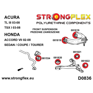 Strongflex Acura / Honda Draagarmrubber voor onder - voor SPORT – 081820A