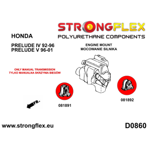 Strongflex Honda Prelude Inzet Motorophanging achter SPORT – 081892A