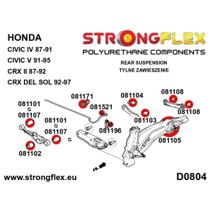 Strongflex Acura / Honda Voorste draagarm – buitenste rubber SPORT ZWART – 081094AX