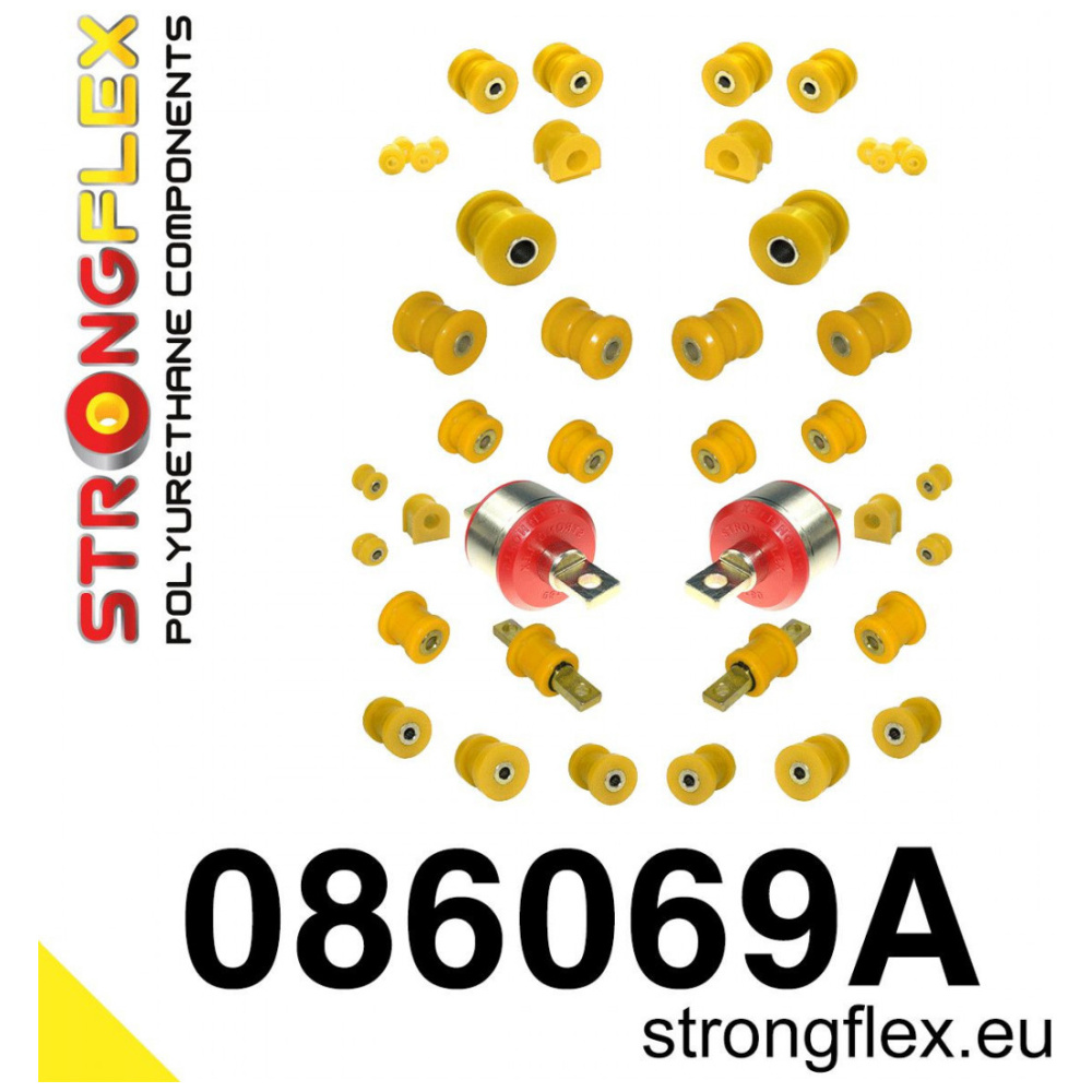 Strongflex Honda CRX / Civic Polyurethaan rubberset voor- en achteras SPORT – 086069A