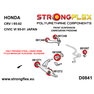 Strongflex Honda CR-V / Civic Polyurethaan rubberset vooras SPORT – 086097A