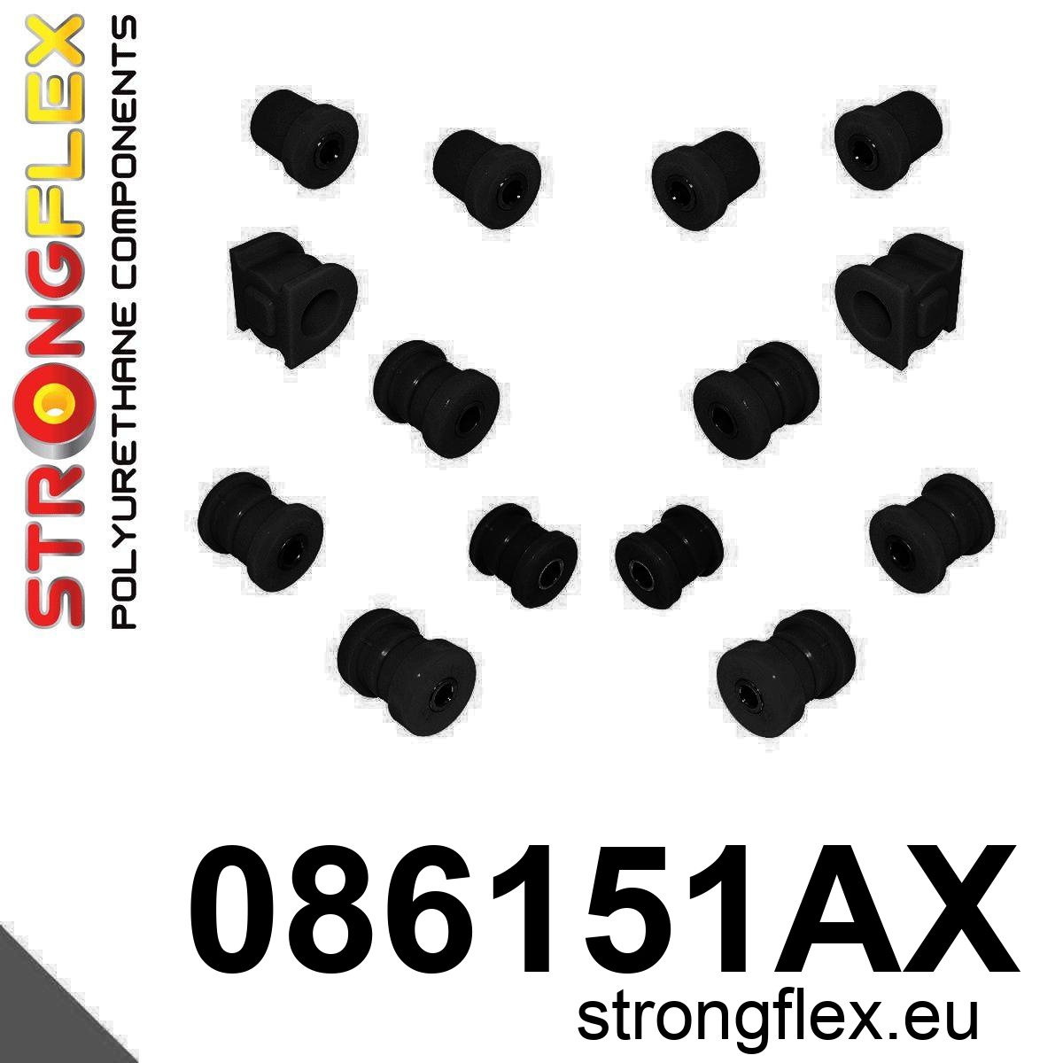 Strongflex Honda S2000 Achterasrubbers set AP1 SPORT ZWART – 086151AX 3 Strongflex Honda S2000 Achterasrubbers set AP1 SPORT ZWART – 086151AX