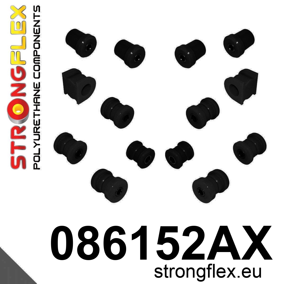 Strongflex Honda S2000 Achterasrubbers set AP2 SPORT ZWART – 086152AX 2 Strongflex Honda S2000 Achterasrubbers set AP2 SPORT ZWART – 086152AX