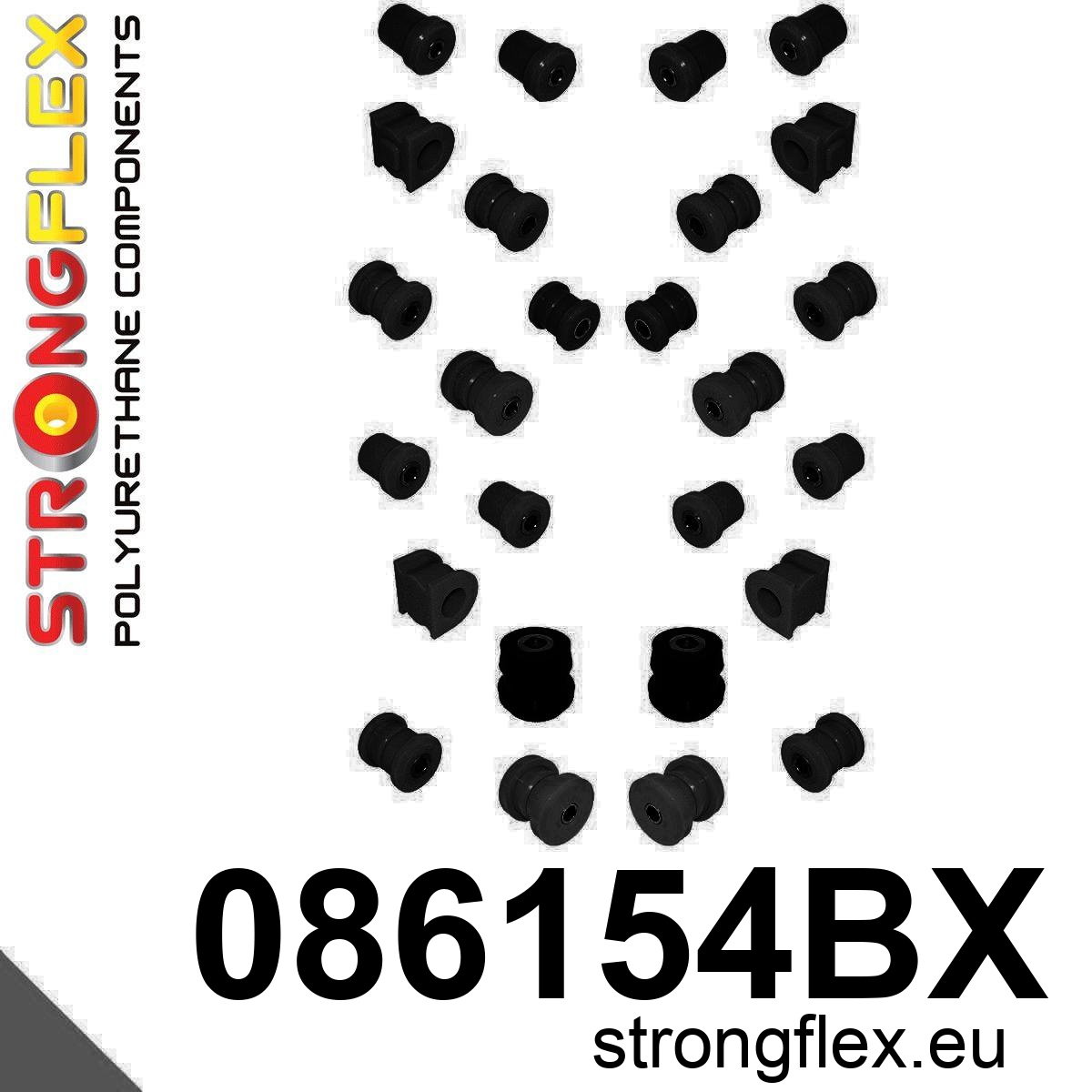 Strongflex Honda S2000 Polyurethaan rubberset voor- en achteras (AP2) ZWART – 086154BX 2 Strongflex Honda S2000 Polyurethaan rubberset voor- en achteras (AP2) ZWART – 086154BX