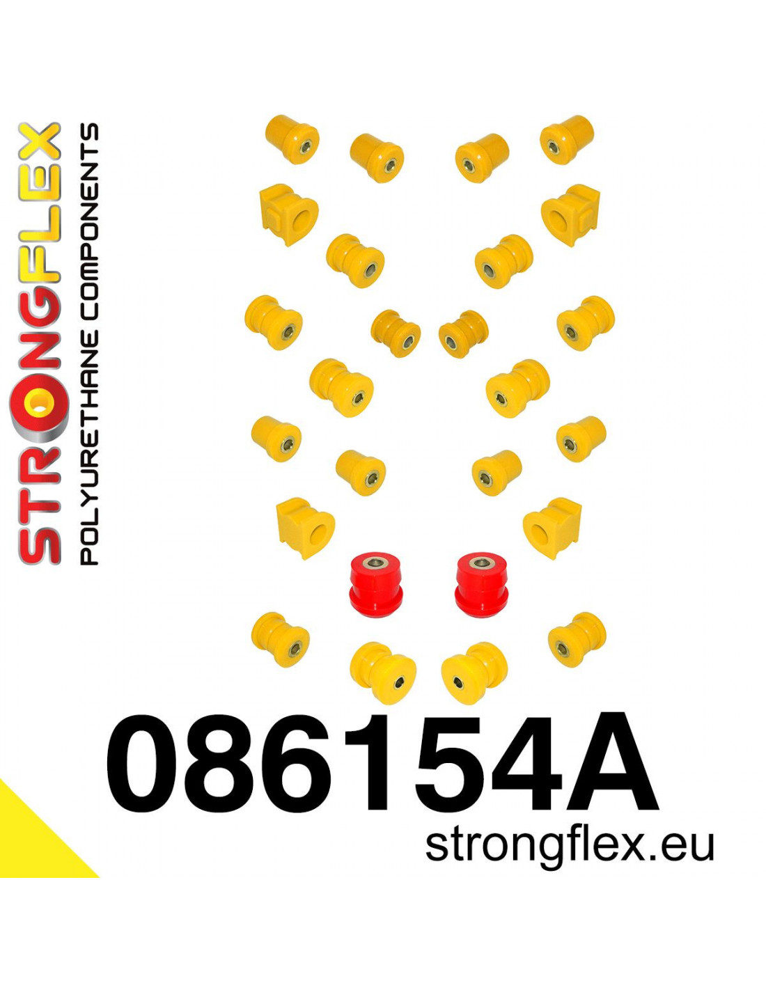 Strongflex Honda S2000 Polyurethaan rubberset voor- en achteras (AP2) SPORT – 086154A 1 Strongflex Honda S2000 Polyurethaan rubberset voor- en achteras (AP2) SPORT – 086154A