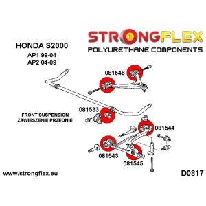 Strongflex Honda S2000 Polyurethaan rubberset voor- en achteras (AP2) – 086154B