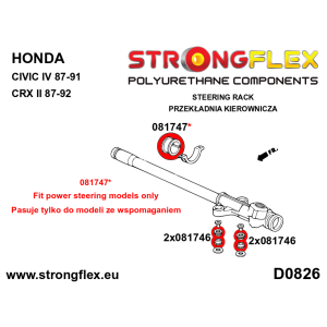 Strongflex Honda CRX / Civic Stuurhuis steun rubberset SPORT – 086200A