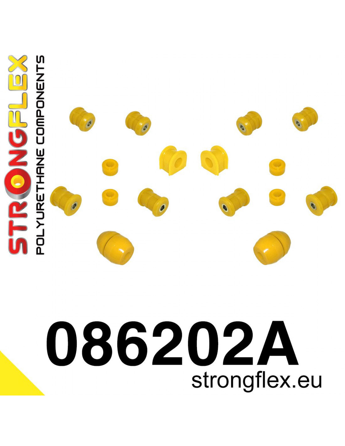 Strongflex Honda Accord / Prelude Polyurethaan rubberset vooras SPORT – 086202A 1 Strongflex Honda Accord / Prelude Polyurethaan rubberset vooras SPORT – 086202A