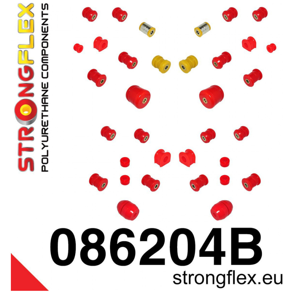 Strongflex Honda Prelude Polyurethaan rubberset voor- en achteras – 086204B