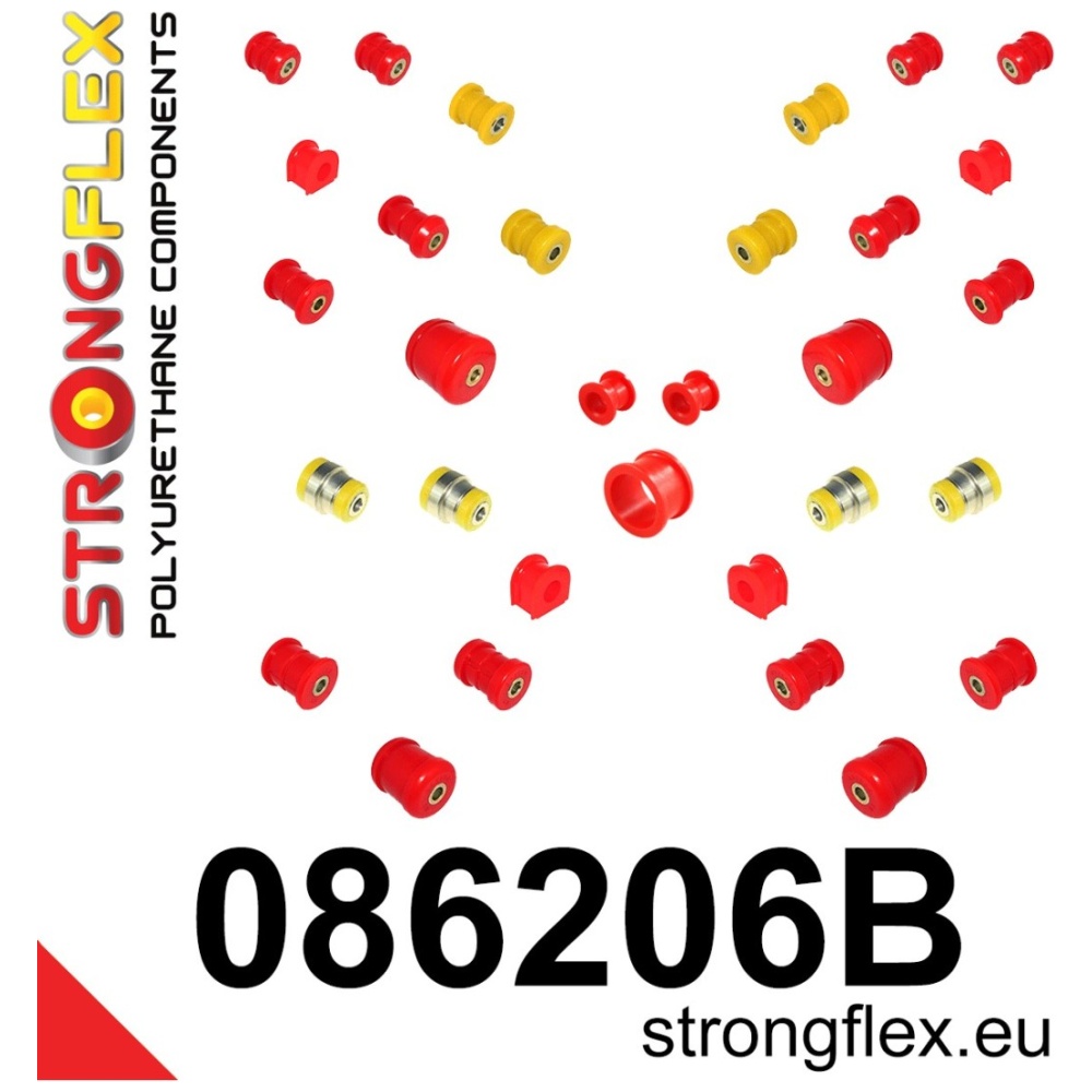 Strongflex Honda Prelude Polyurethaan rubberset voor- en achteras – 086206B