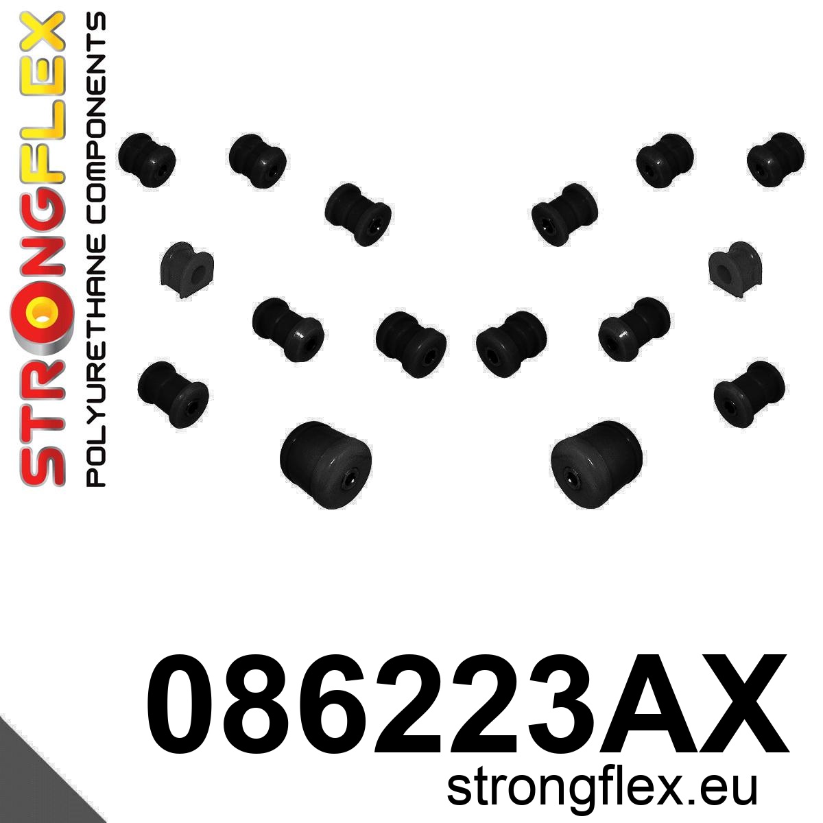 Strongflex Honda Prelude Polyurethaan rubberset achteras SPORT ZWART – 086223AX 3 Strongflex Honda Prelude Polyurethaan rubberset achteras SPORT ZWART – 086223AX