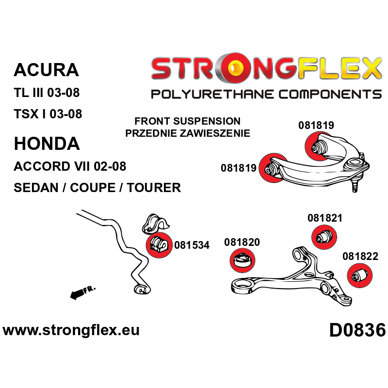 Strongflex Acura / Honda Vooras rubberset – 086229B 2 Strongflex Acura / Honda Vooras rubberset – 086229B – Image 2