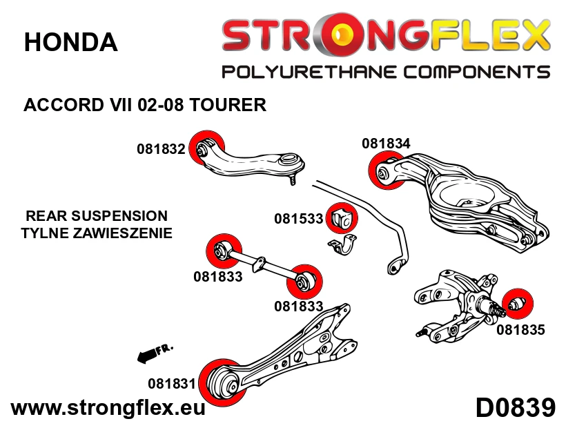 Strongflex Honda Accord Achteras rubberset – 086231B 1 Strongflex Honda Accord Achteras rubberset – 086231B