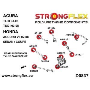 086233a Komplettes Fahrwerk Buchsen Kit Sport Polyurethan Driften Motorsport Acura Tl Iii Ua6 Ua7 Tsx I Cl9 Honda Accord Vii 1