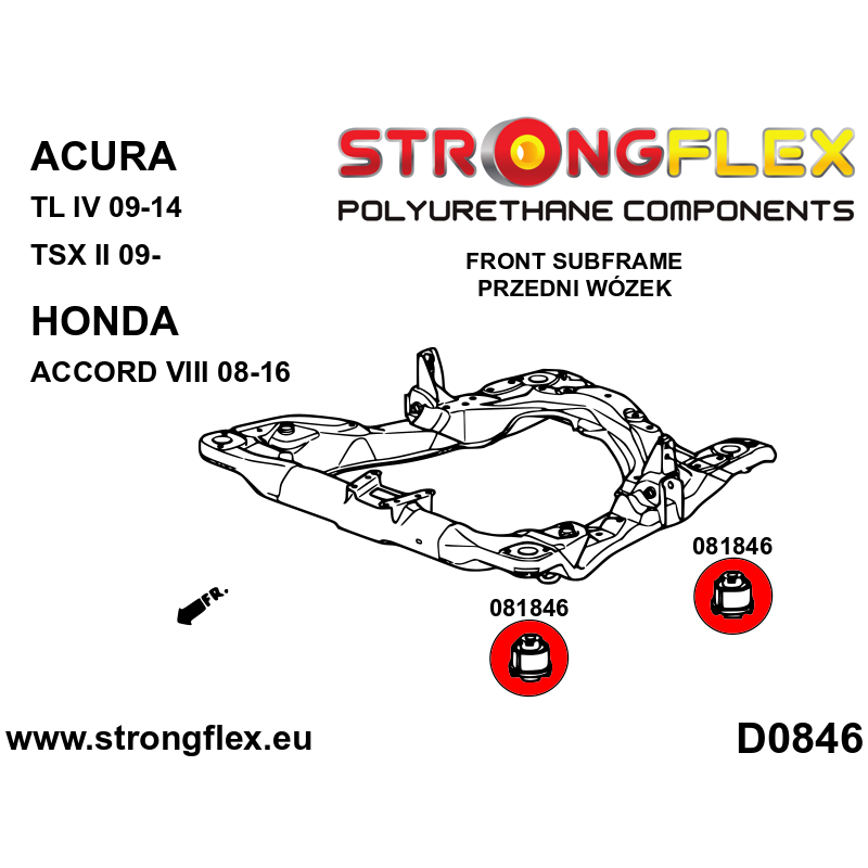 Strongflex Acura / Honda Vooras-subframe – rubberset – 086235B 2 Strongflex Acura / Honda Vooras-subframe – rubberset – 086235B - Afbeelding 2